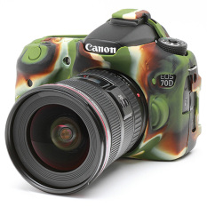 Kamuflase Lembut Silicone Karet Kamera Pelindung Tubuh Cover Case Kulit untuk Canon EOS 70D Tas Kamera (Intl)