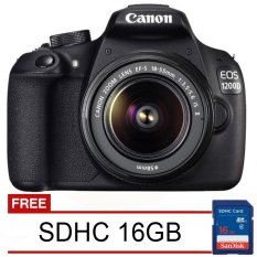 Canon EOS 1200D - Lensa Kit 18-55mm IS II - Hitam + Gratis SDHC 16GB