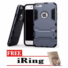 Case Iphone 6 / 6S Ironman Armor Series - Black + Free I-Ring
