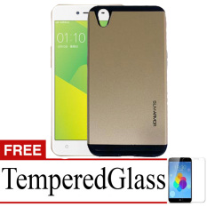 Case Slim Armor Hard Protective For Oppo Neo 9 + Tempered Glass- Gold