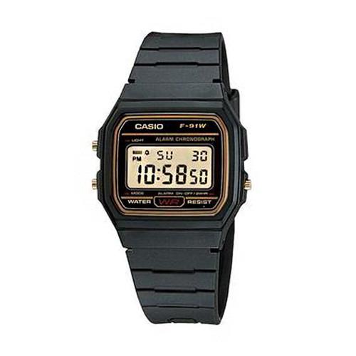 Casio Digital Watch Jam Tangan Unisex - Hitam - Resin Strap - F-91W-9QDF 