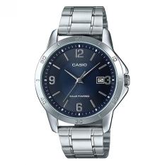 Casio Solar Analog Jam Tangan Pria - Silver - Strap Rantai - MTP-VS02D-2A