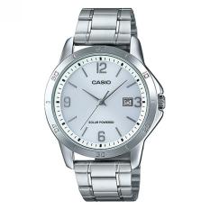 Casio Solar Analog Jam Tangan Pria - Silver - Strap Rantai - MTP-VS02D-7A