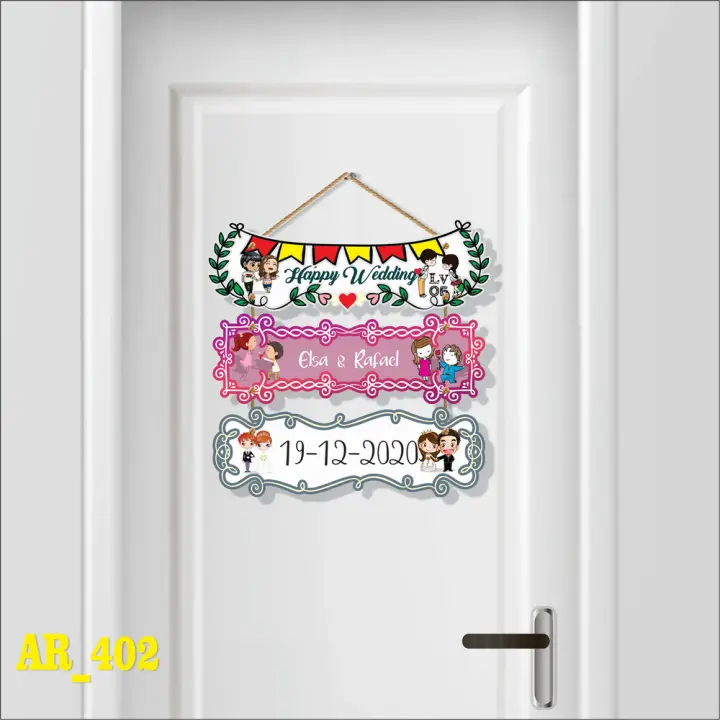 Custom Pajangan Dinding Karakter Wedding Dekorasi Rumah Hiasan Kamar Hiasan Dinding Wall Decor Hiasan Pintu Hiasan