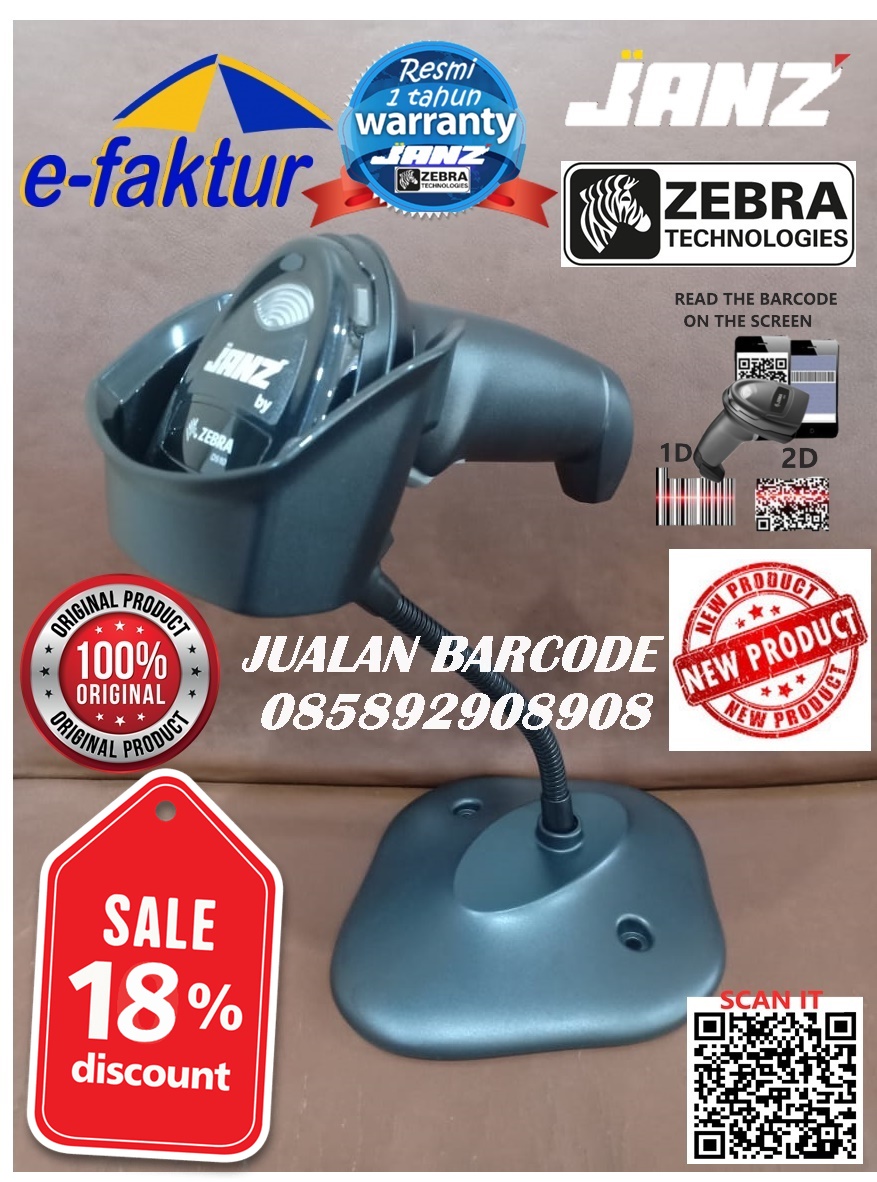 2D BARCODE SCANNER ZEBRA JANZ DS1001 DS 1001 DS1001 USB Lazada