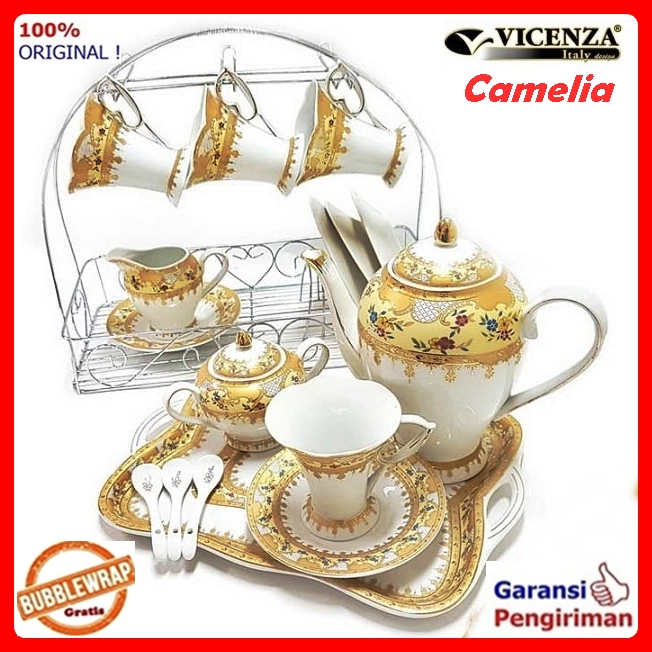 Cangkir Teko Teh Set Cangkir Teko Kopi Set Mewah Vicenza Keramik C