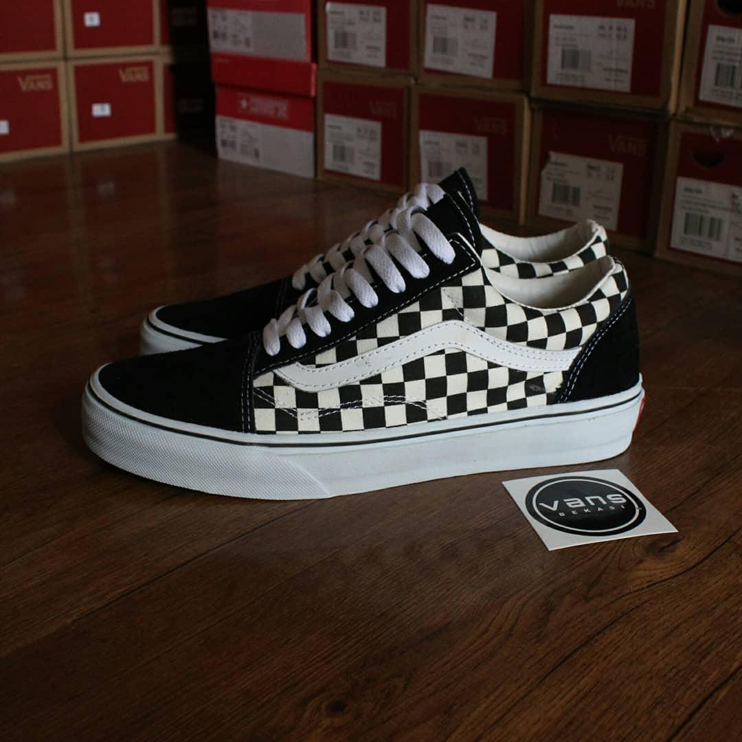 sepatu kets vans_old school & checkboard termurah terlaris pria/wanita/unisex free box size 36-43 bnib original - sneakers premium id