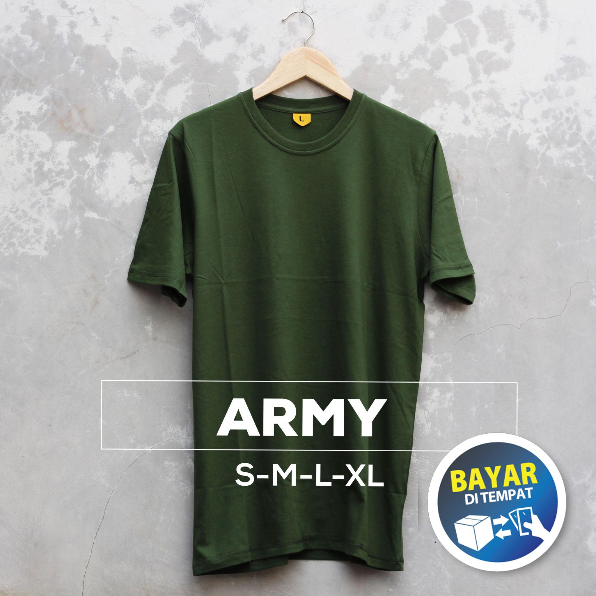 Baju Kaos Polos Oblong Warna Green Army Solid Cewek Cowok Unisex - KAEZSTORE