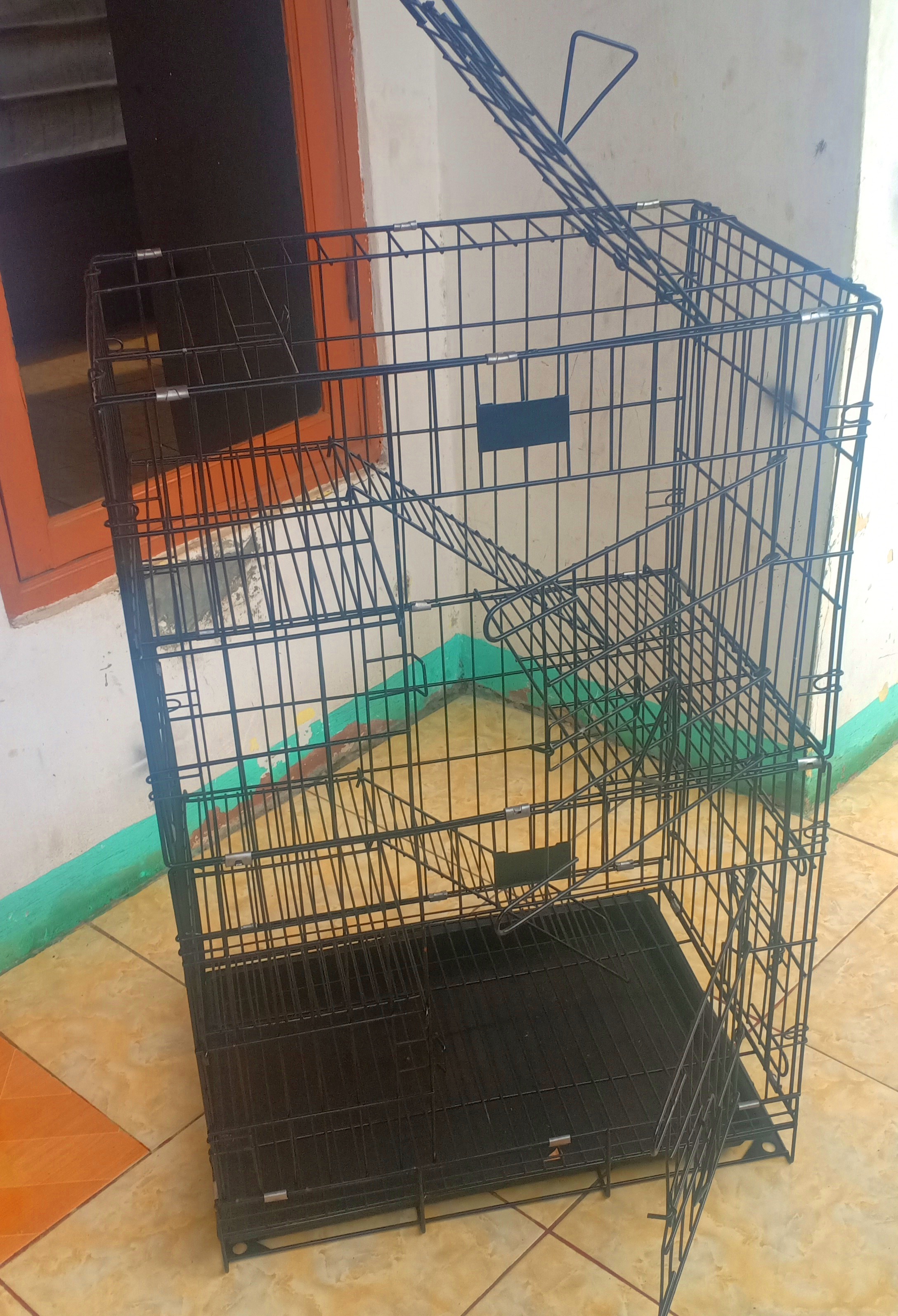 Kandang kucing 3 tingkat / kandang kucing lipat / kandang kucing ukuran