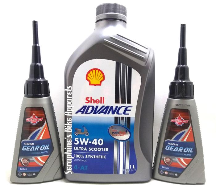 PAKET OLI SHELL ADVANCE ULTRA MATIC + OLI FEDERAL|NMAX XMAX AEROX PCX