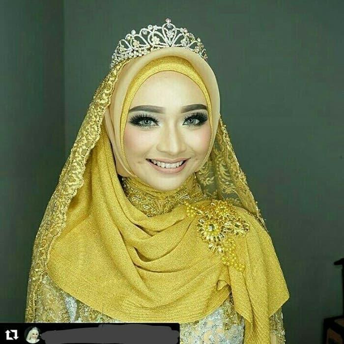 PROMO jilbab pengantin hijab pesta pashmina gliter elastic TERBARU