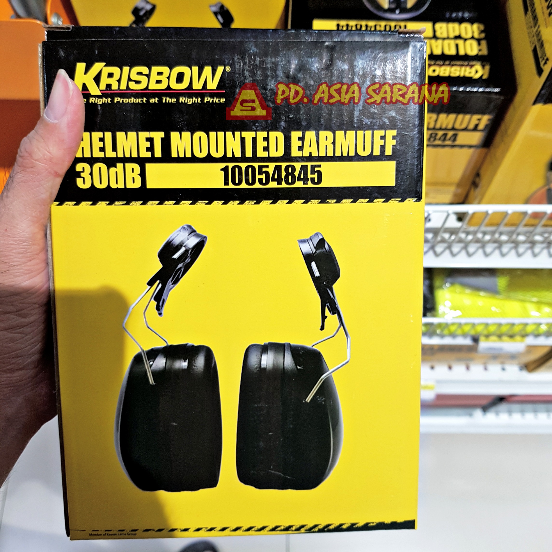Earmuff Helmet Cap Mounted 30dB Krisbow Pelindung Telinga Safety 10054