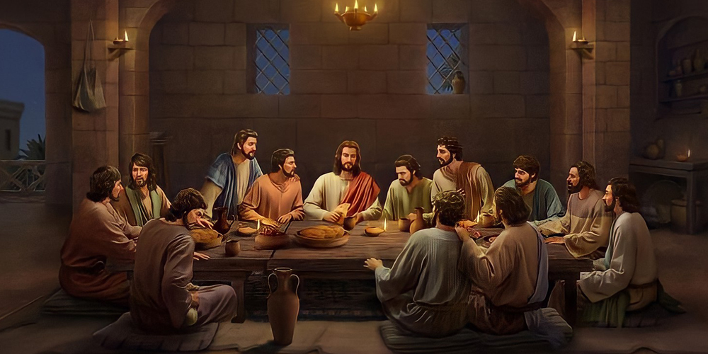 HIASAN DINDING POSTER GAMBAR PERJAMUAN KUDUS TERAKHIR XTRA BESAR XTRA