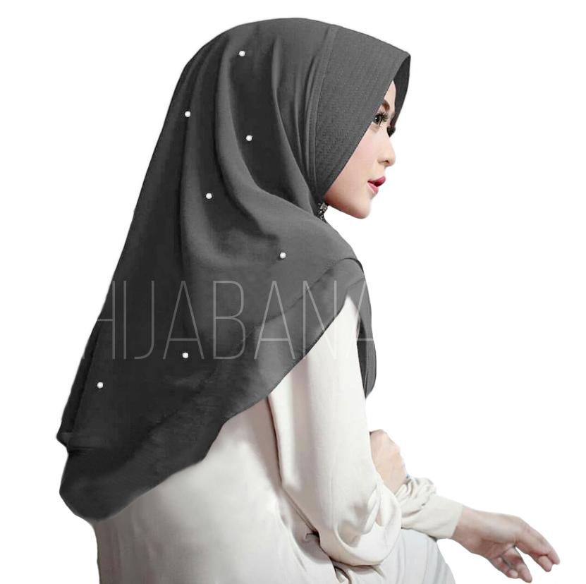 Khimar Thalia Mutiara 2 Layer Ped Pad - Kerudung Pesta 2 lapis - Jilbab Instan Pesta Mutiara - Hijab Swarosky