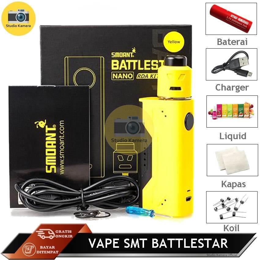 Studio Kamera - Paket Siap Ngebul Vape Murah IV SMT Battlestar NANO Kit 80W Rokok Elektrik Vape + Free Coil Baterai Liquid Kapas dan Kabel USB Studio Kamera - Paket Siap Ngebul Vape Murah IV SMT Battlestar NANO Kit 80W Rokok Elektrik Vape + Free Coil Baterai Liquid Kapas dan Kabel USB