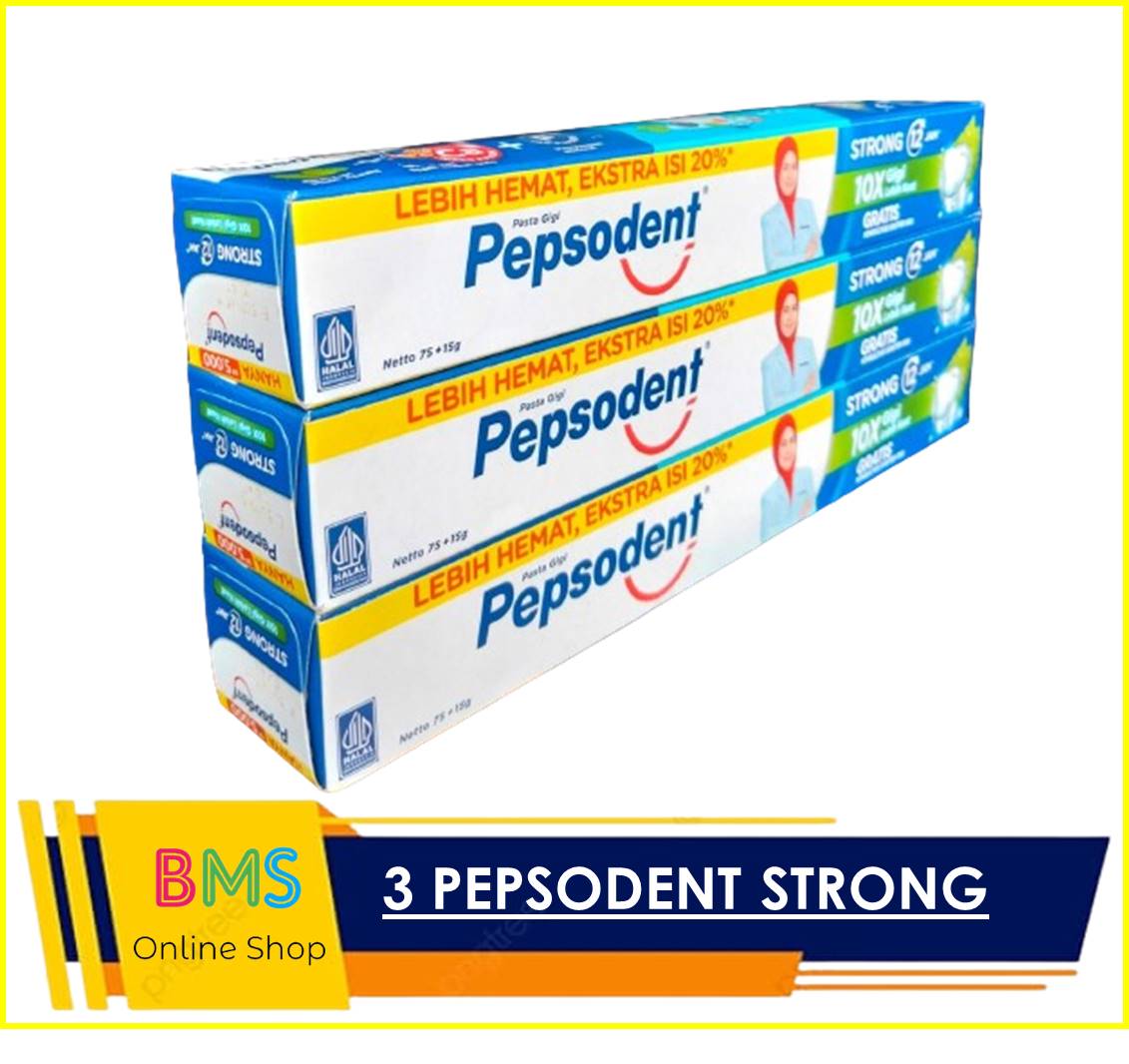 Paket Hemat 3 Pcs Pepsodent Strong 12 Jam / Pasta Gigi Pencegah Gigi