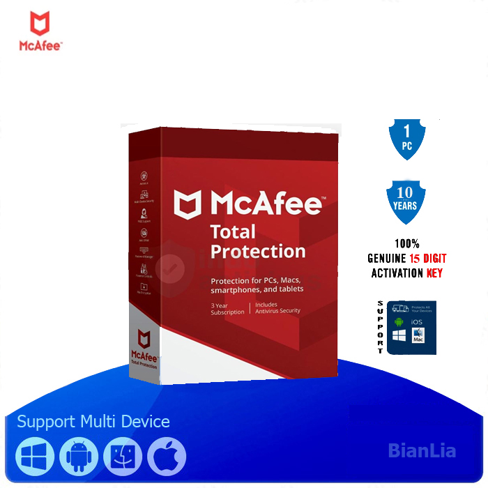 Antivirus McAfee Total Protection 10 Tahun Original | Lazada Indonesia