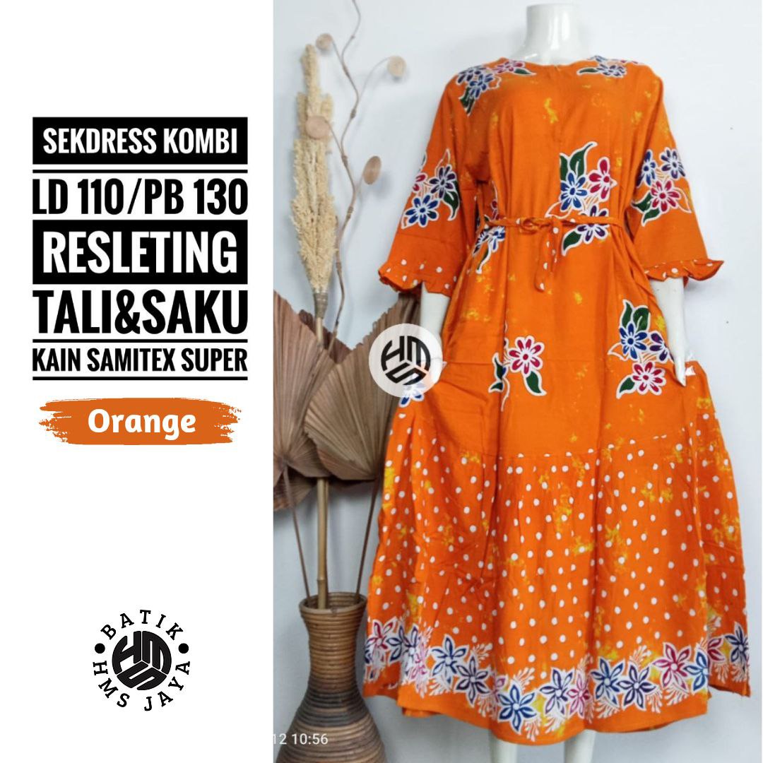 Midi Dress Batik Model Baju Sekdress Model Dress Batik Kombinasi