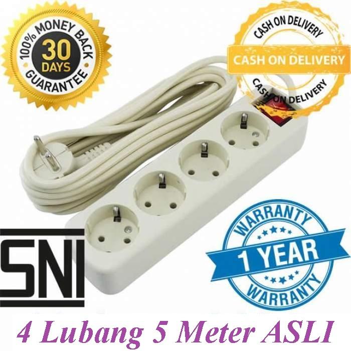 Score Stop Kontak 4Lubang Colokan + Kabel 5M - Putih