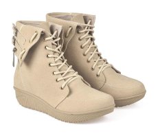 CBR Six Sepatu Boots Casual Fashion Wanita - Synthetic - Cream