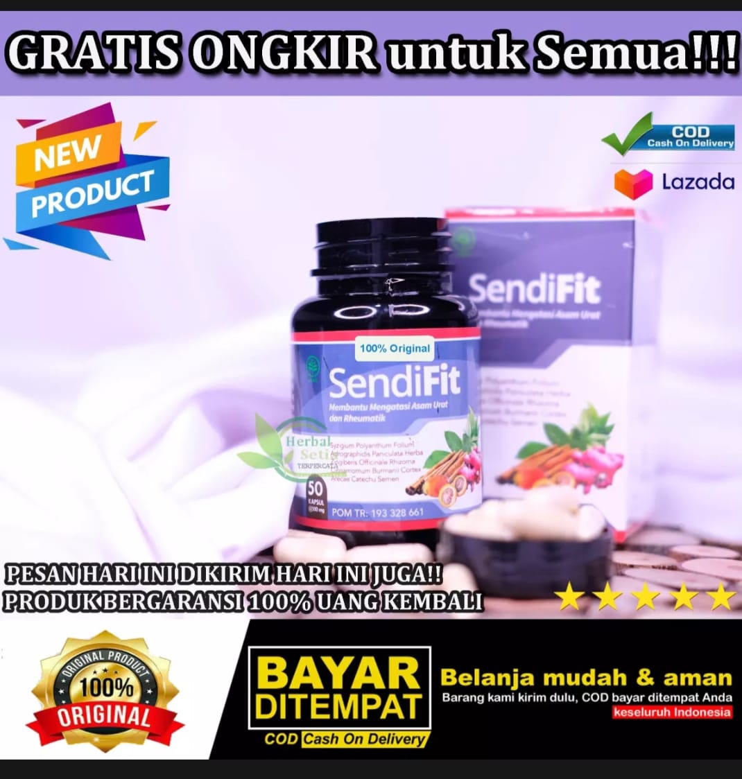 Sendifit Kapsul Herbal Ahlinya Tulang Dan Persendian Asam Urat Rheumatik Asli 100 Original 7679