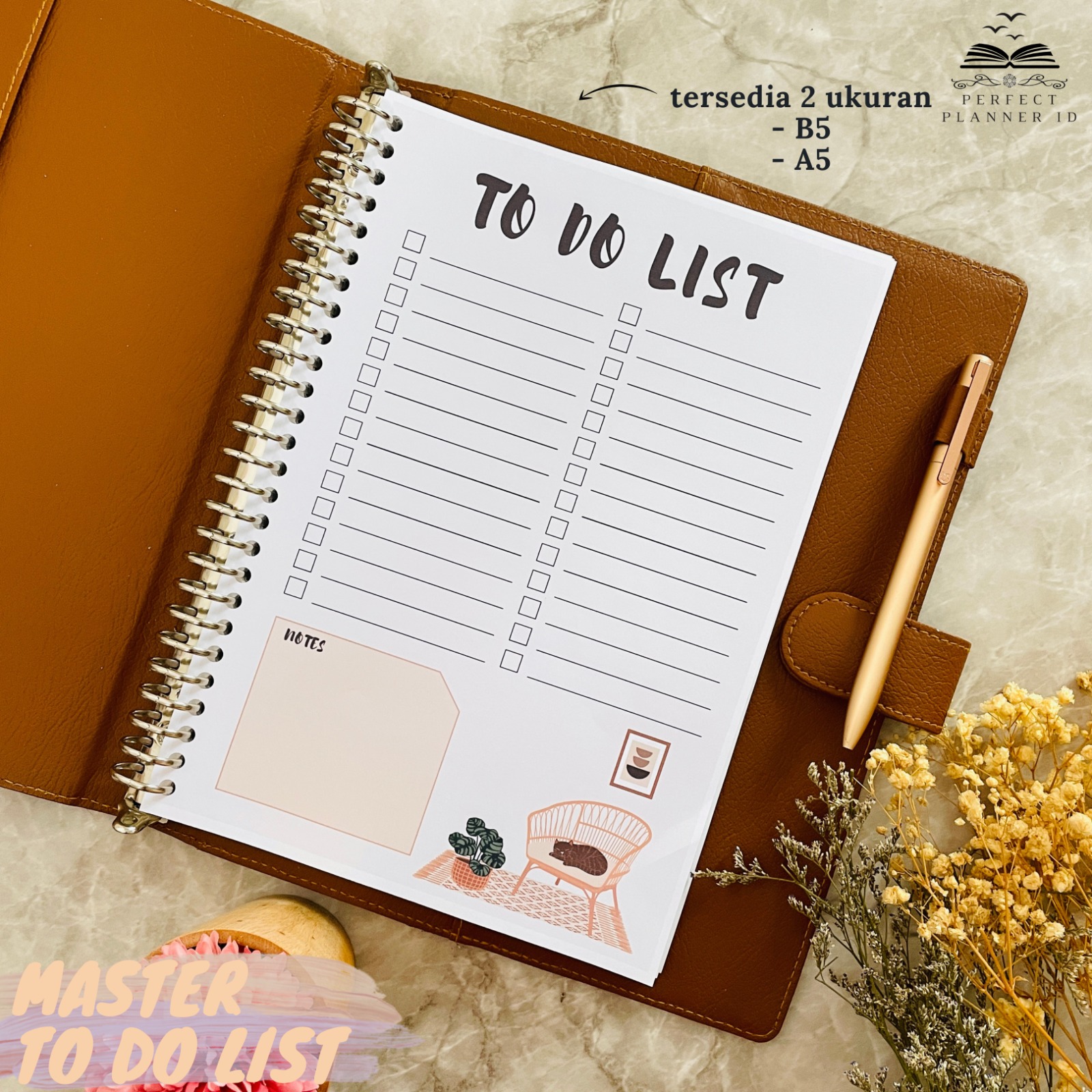 To Do list, isi binder, kertas binder, To do list cute,B5 isi binder