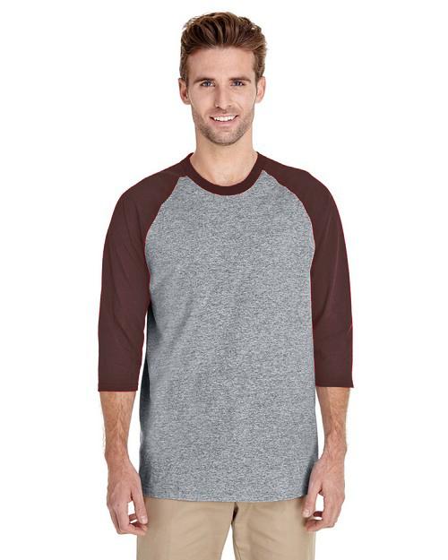 Kaos Polos Raglan 3/4 Dewasa Abu Coklat