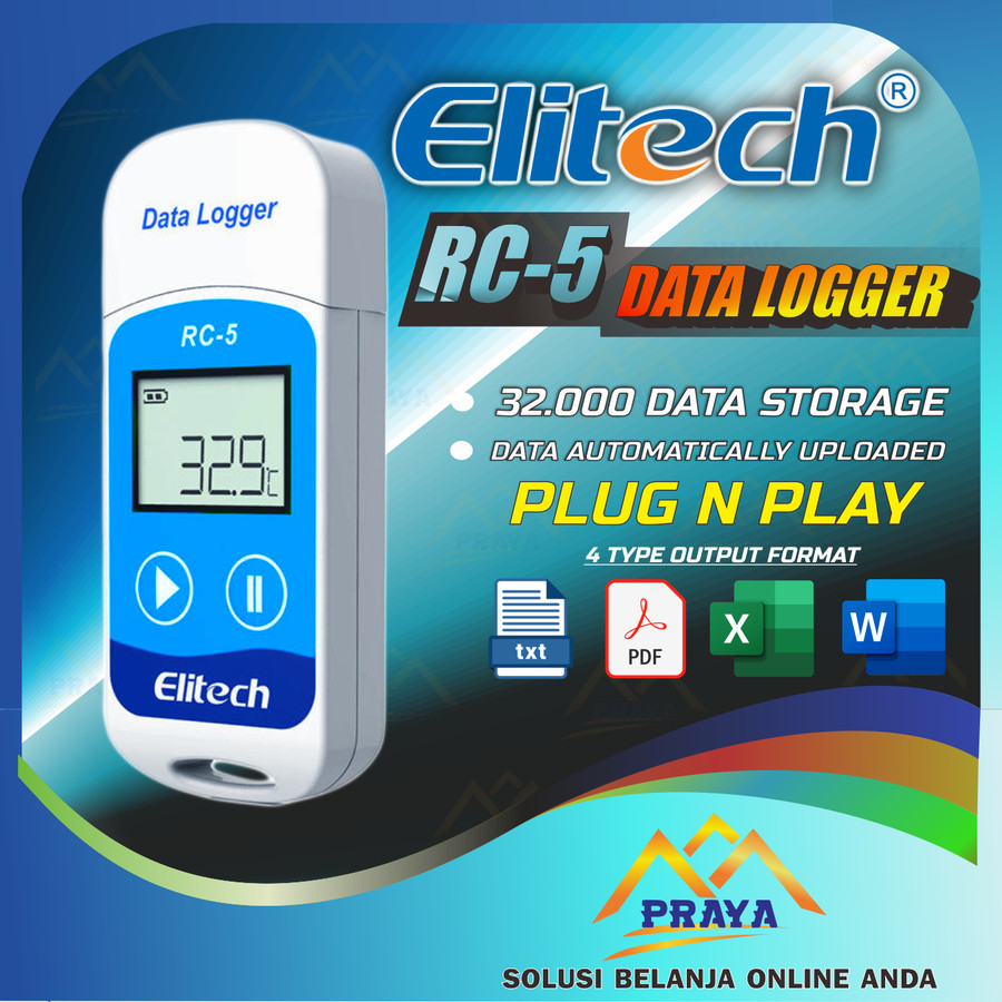 Elitech rc5 temperature data logger monitor usb rc 5 rc 5 suhu loger