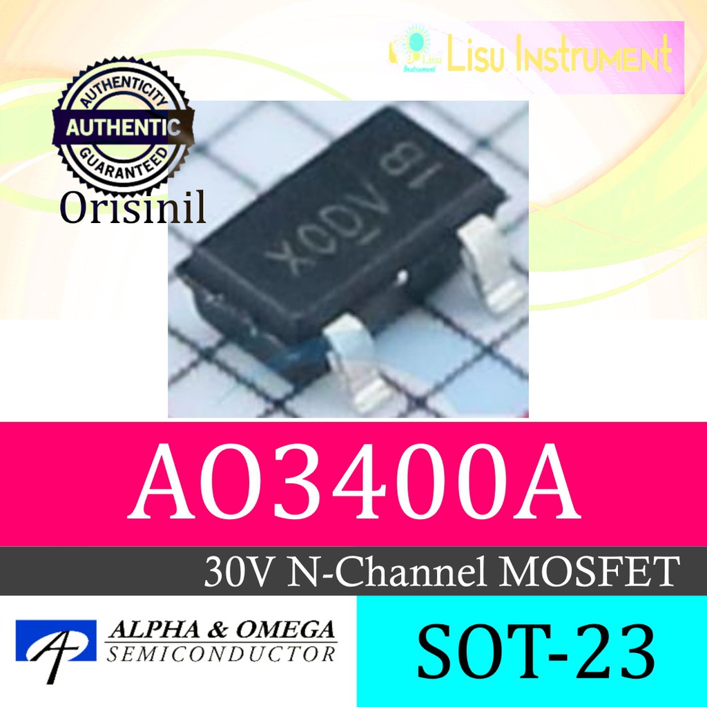 AO3400 AO3400A A09T A01T, A0LA 3400 5,7A 30V NChannel MOSFET