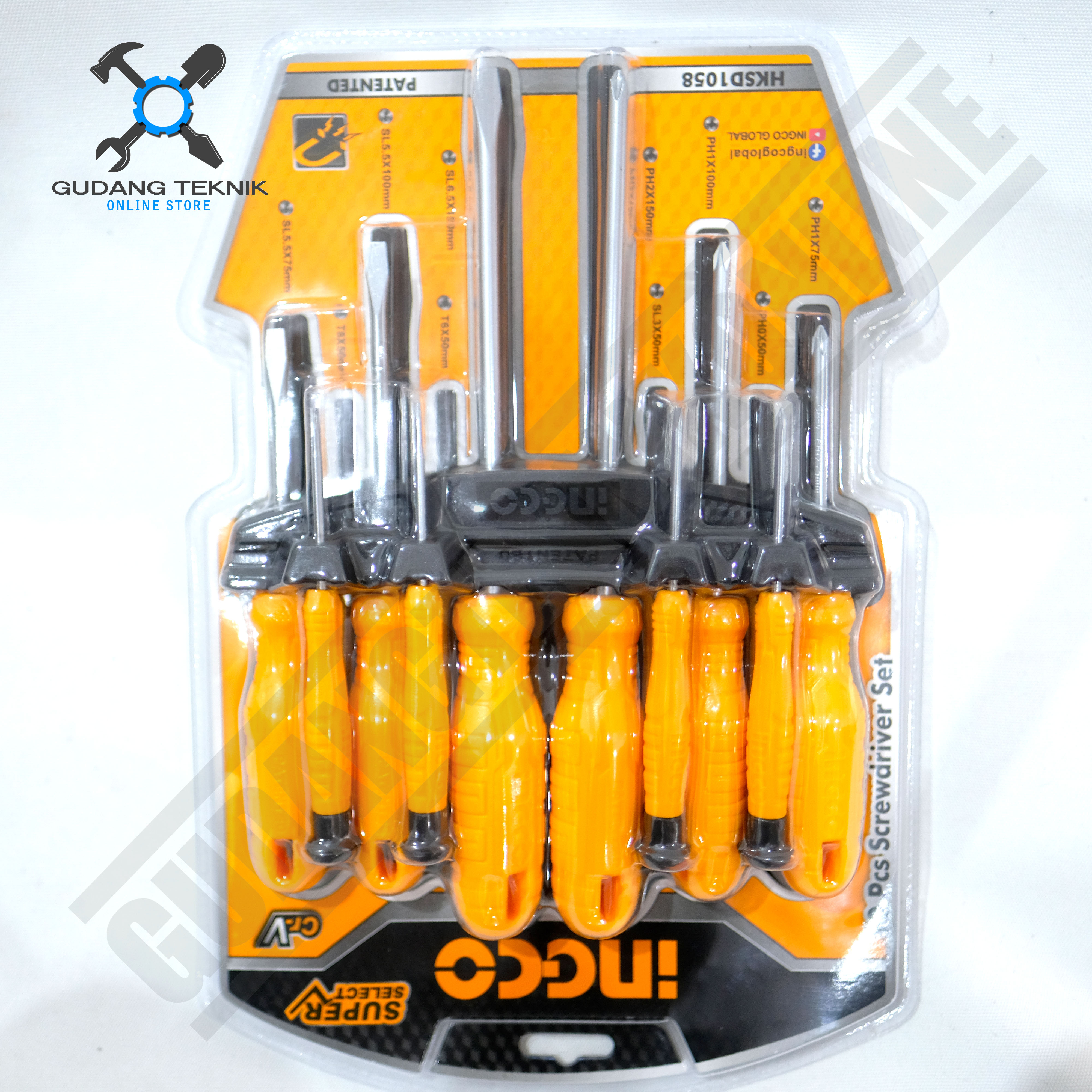 Obeng Set Plus Minus Set Pcs Ingco Hksd Screwdriver Set Pcs Obeng Kembang Dan Minus