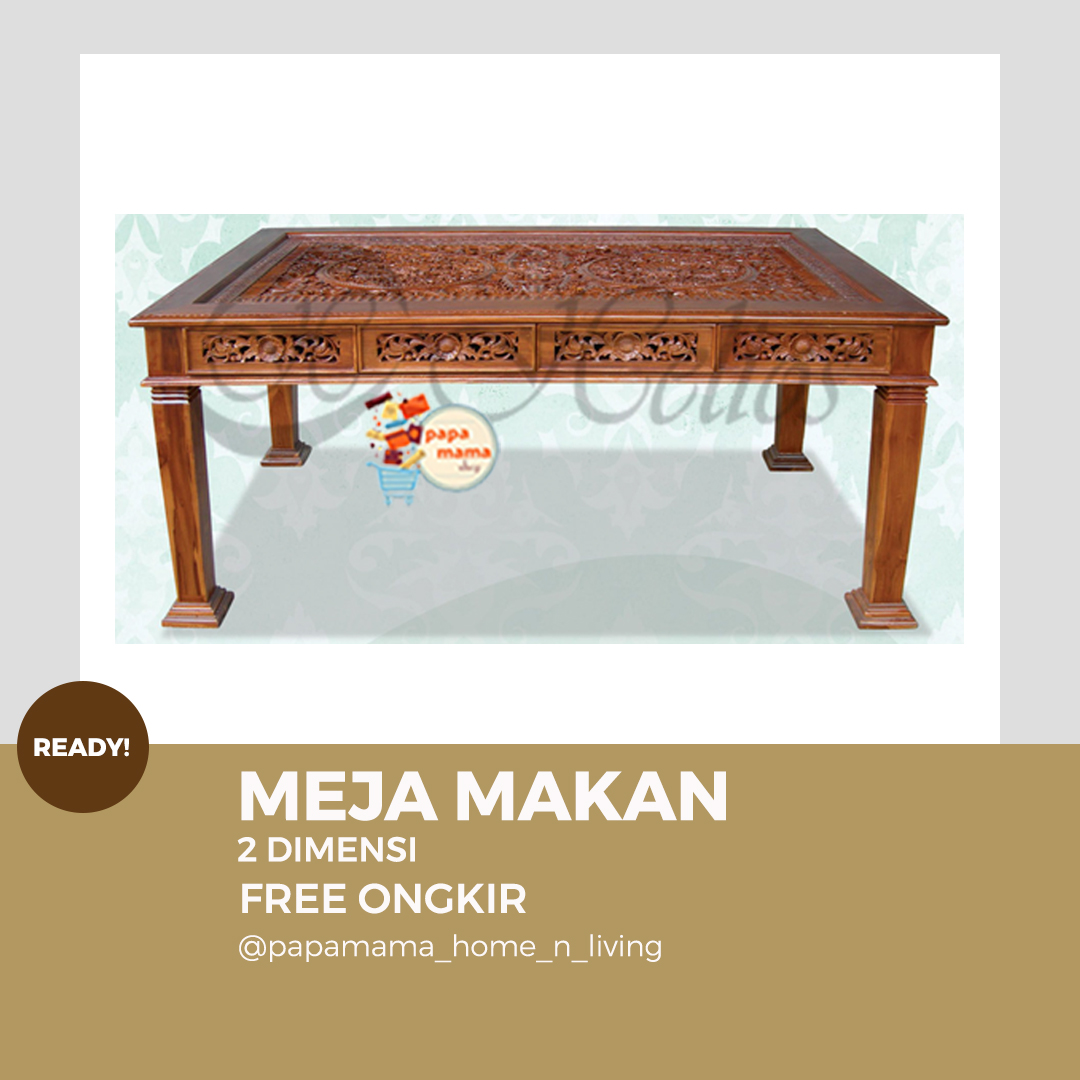 Meja Makan Klasik Kayu Jati Jepara - Meja Makan Ukiran antik Murah Tipe