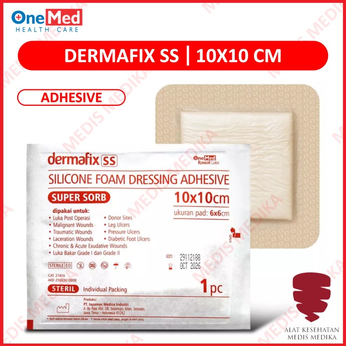 Dermafix SS 10 x 10 cm Onemed Adhesive Silicone Foam Super Sorb