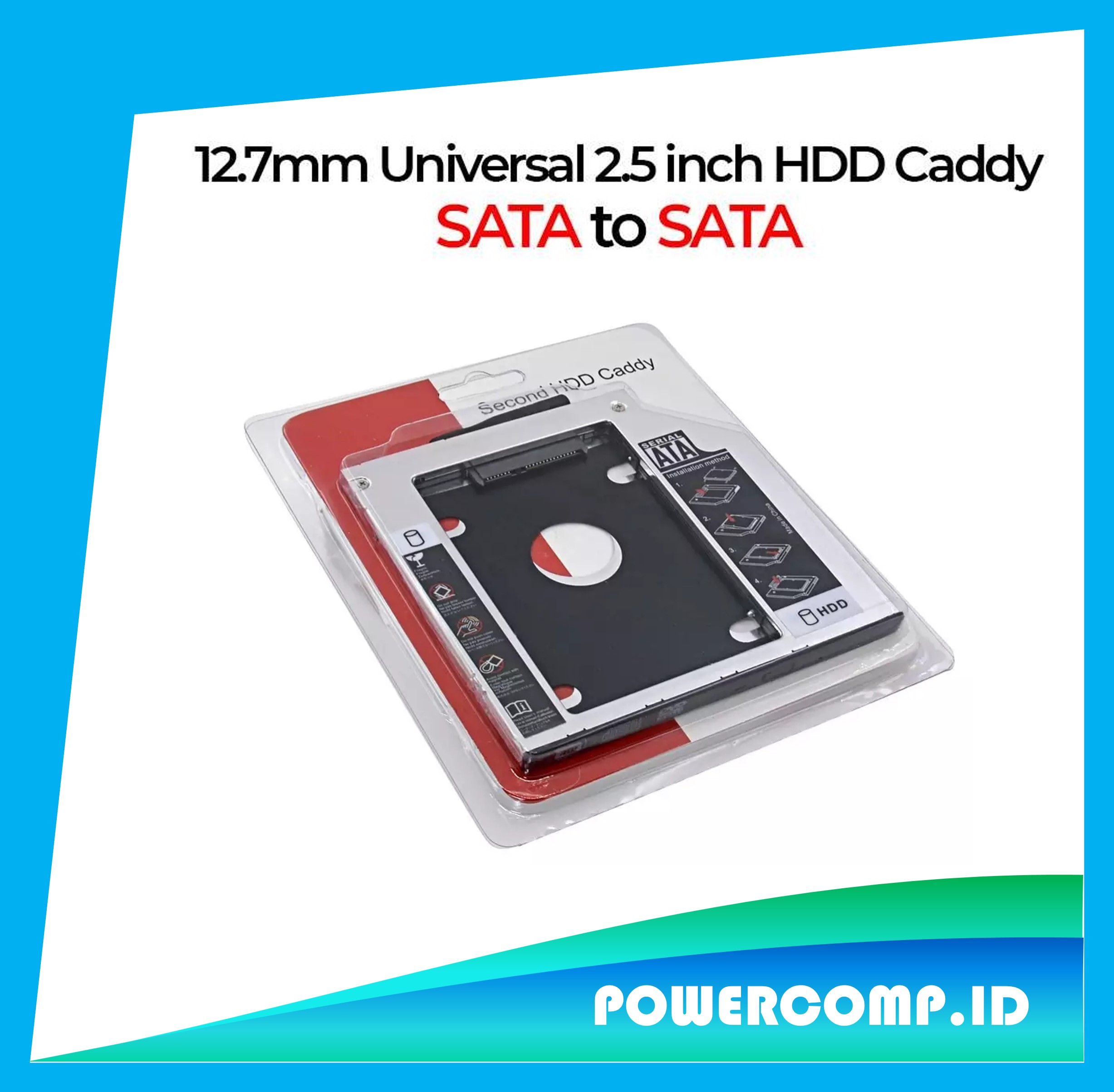 12.7mm Aluminium 2nd Kedua HDD Caddy 12.7mm SATA 3.0 Optibay 2.5” SSD ...