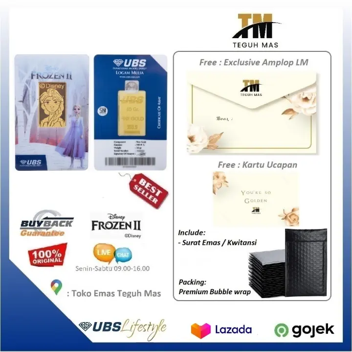 Emas Logam Mulia Ubs Disney Frozen Elsa Lm 999 9 Teguh Mas Lazada Indonesia