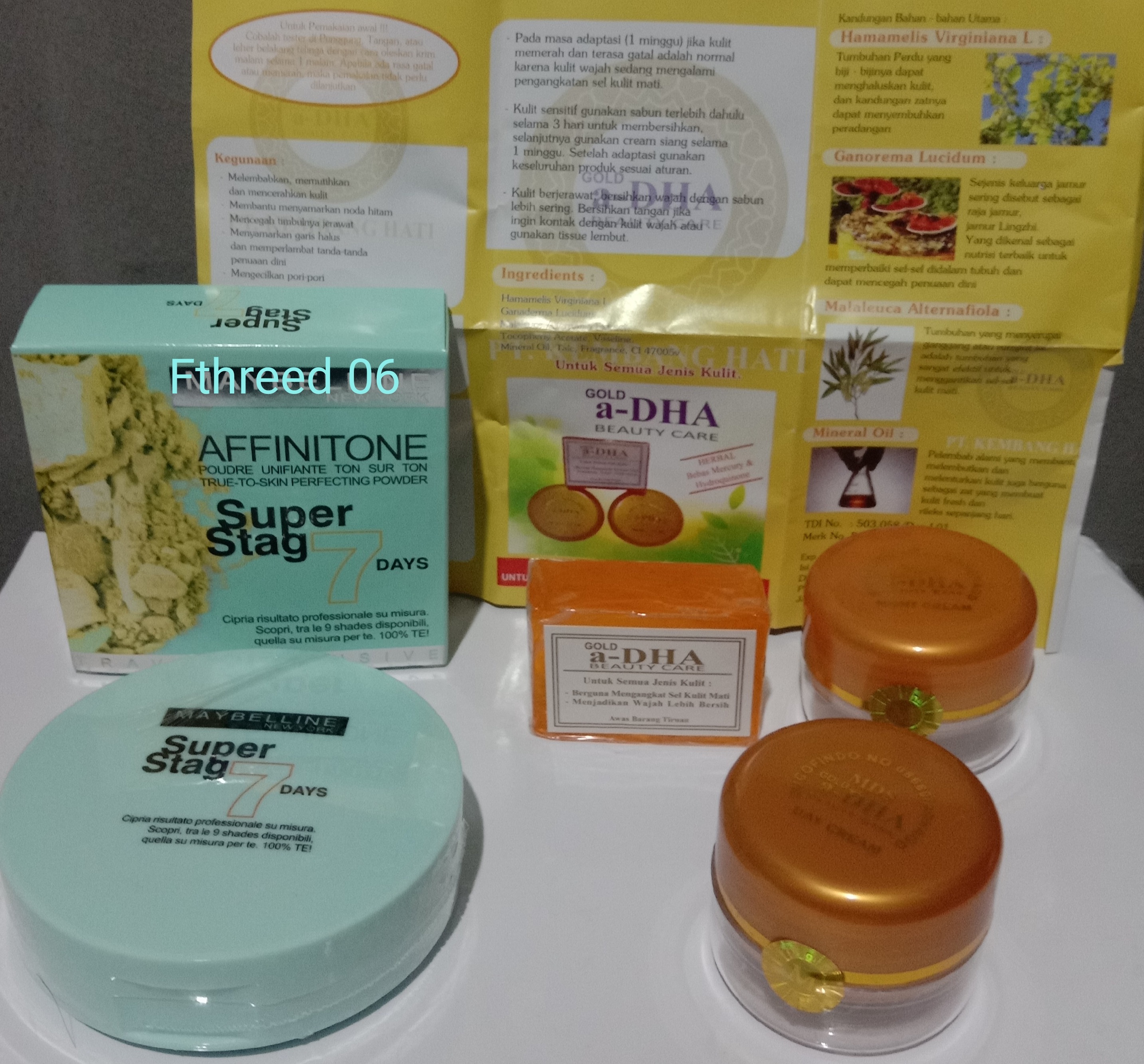 Paket Cream a-Dha Gold MDS Tutup Emboss - Plus Bedak 2in1 (Padat)