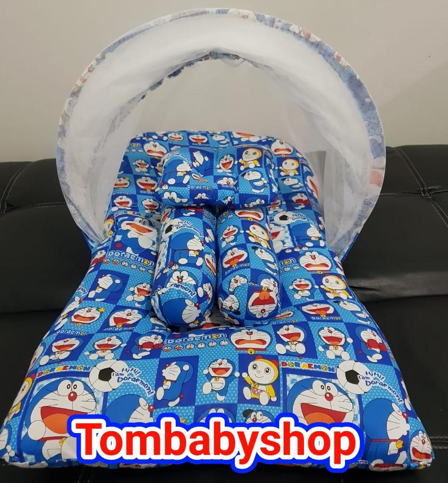 KASUR BAYI KELAMBU MOTIF HI DORAEMON