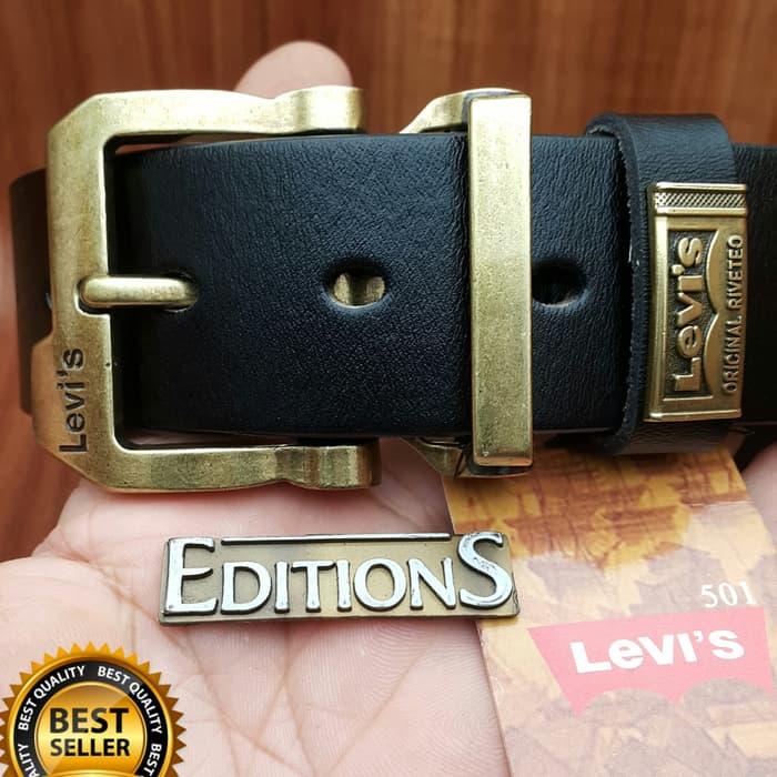 Sabuk Ikat Pinggang Pria Kulit Asli - Gesper Murah Import By T4m Store
