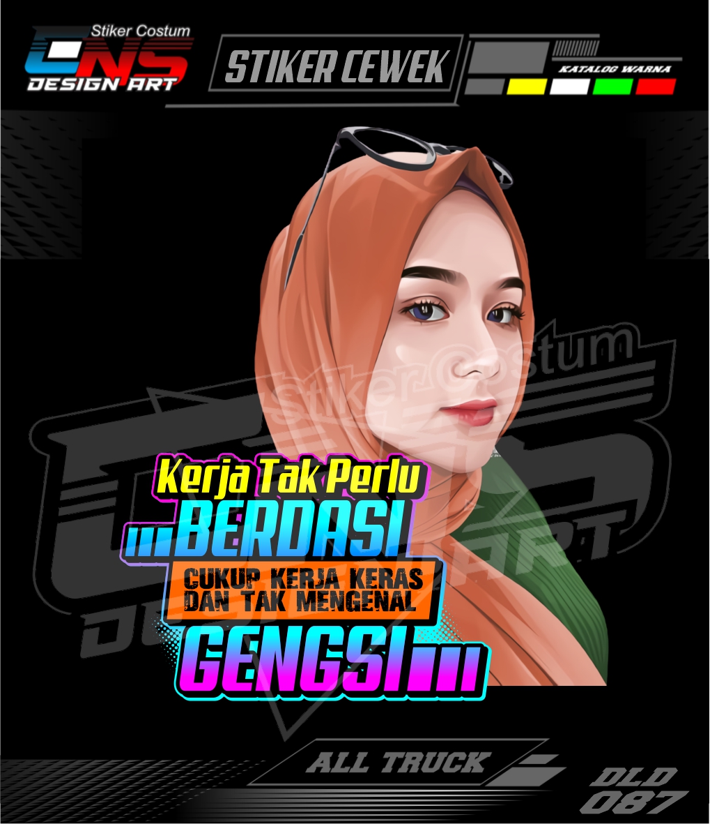 Stiker Cewek Hijab Jumbo 1Meter Sticker decal mobil motor Sticker Print