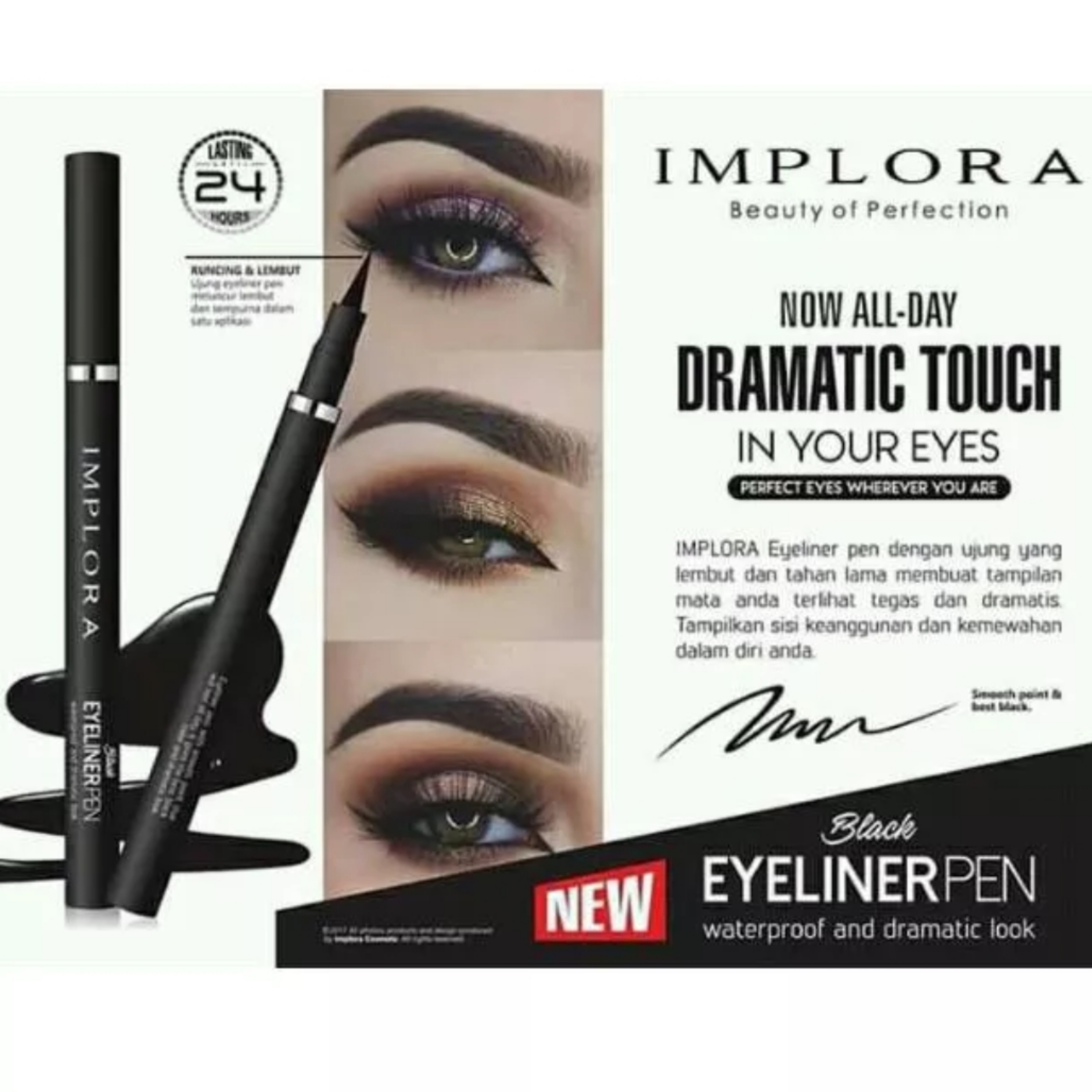 Implora Eyeliner Pen Black Waterproof sentratas Lazada Indonesia