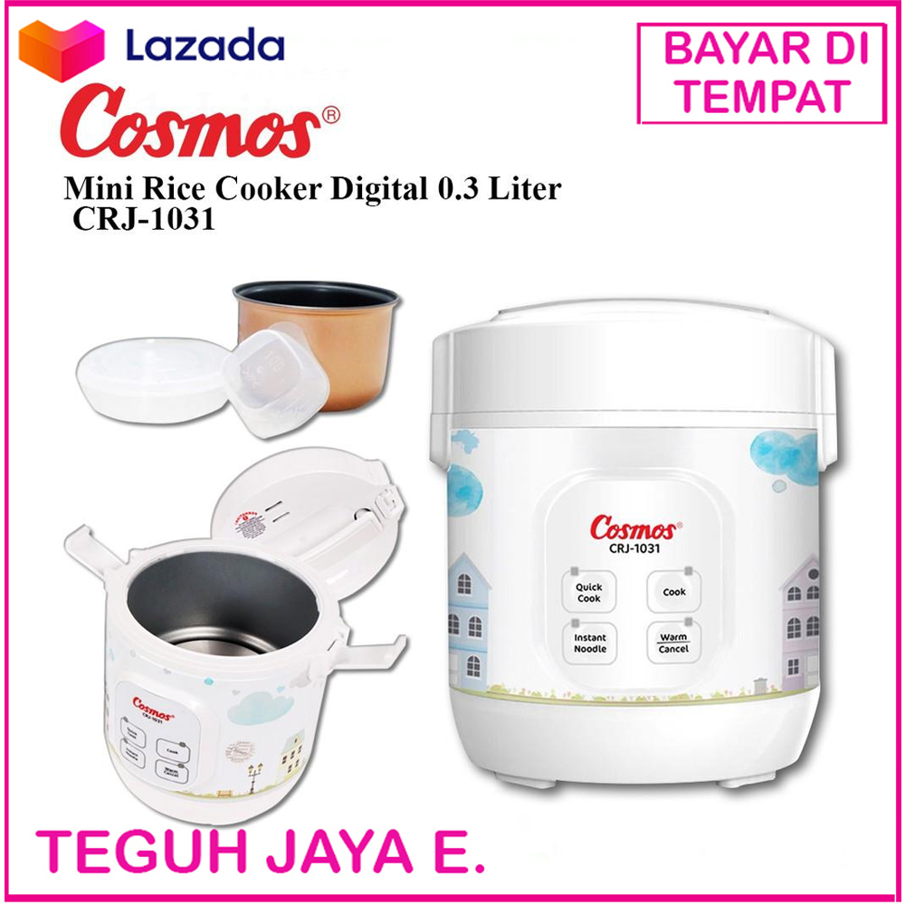 COSMOS CRJ1031 Rice Cooker Digital Mini 0,3 Liter 4 Fungsi Lazada