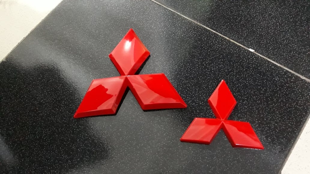 Emblem Logo Mitsubishi Depan Belakang Merah Pajero Sport | Lazada Indonesia