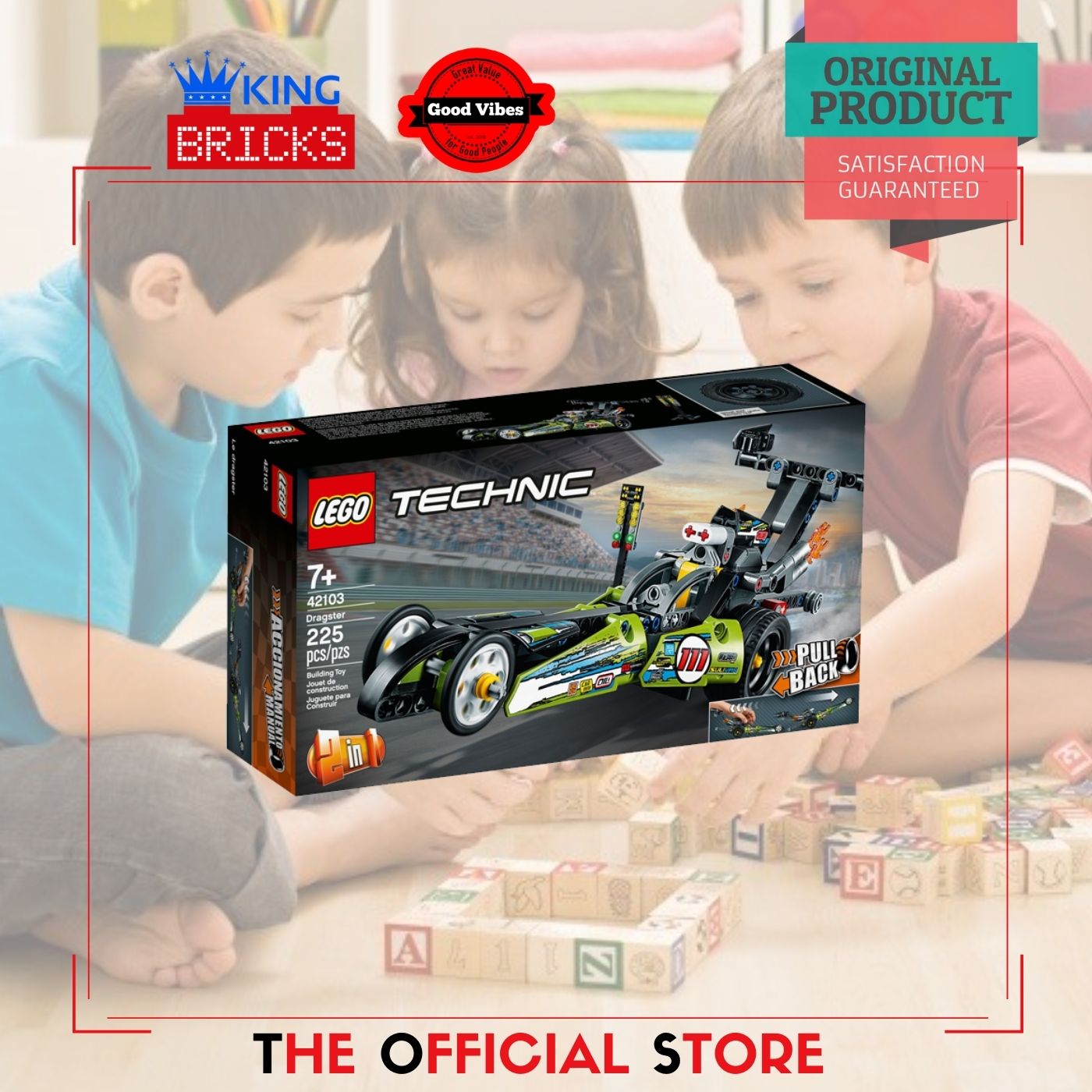 LEGO Original TECHNIC 42103 Dragster Mainan Anak Edukasi Teknik