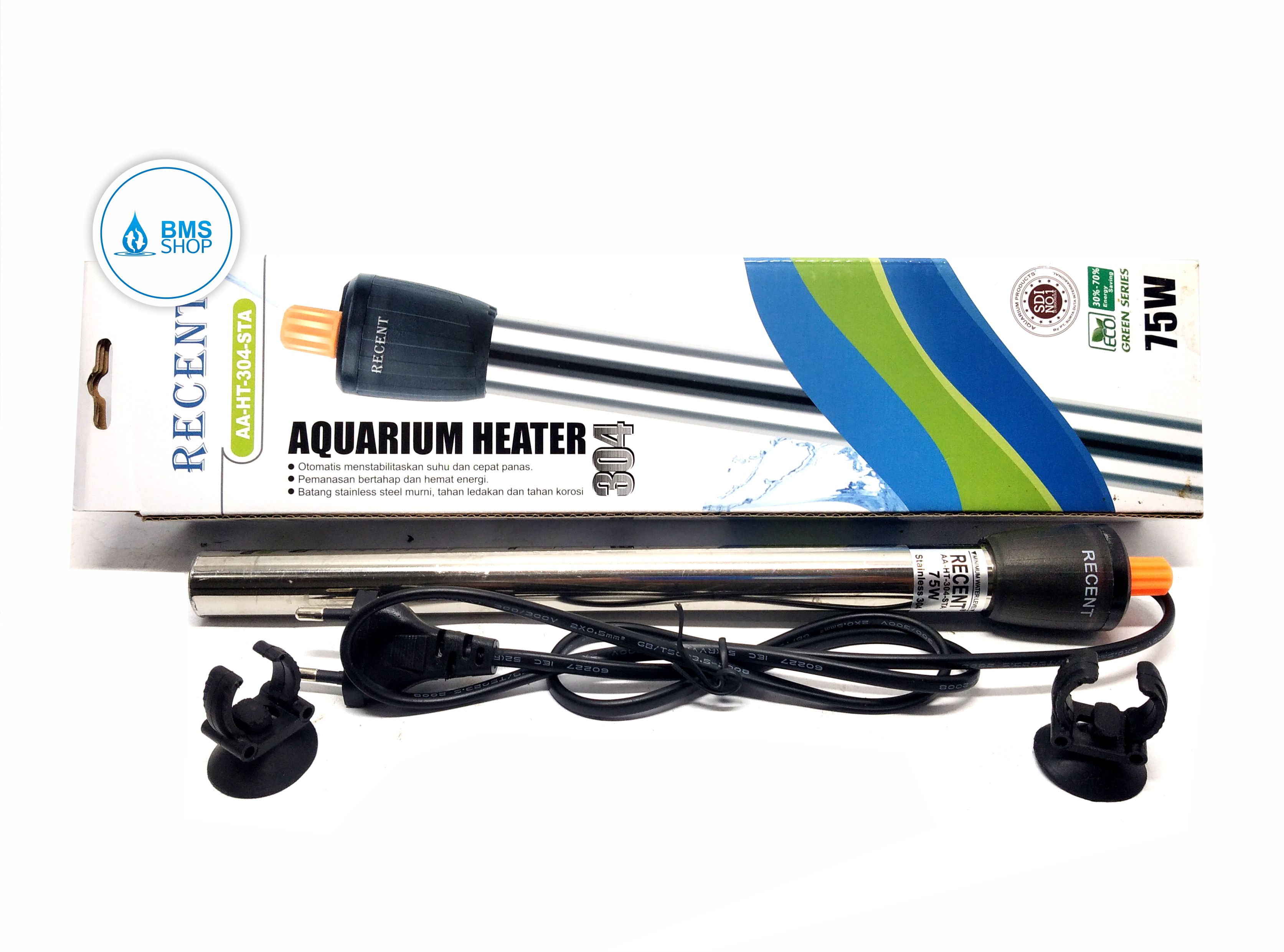Heater Aquarium otomatis suhu Stainless RECENT 75 watt AB01302 Lazada