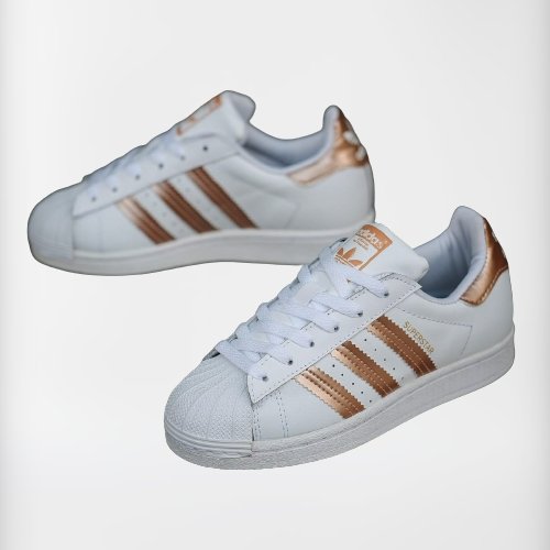 adidas superstar white and gold