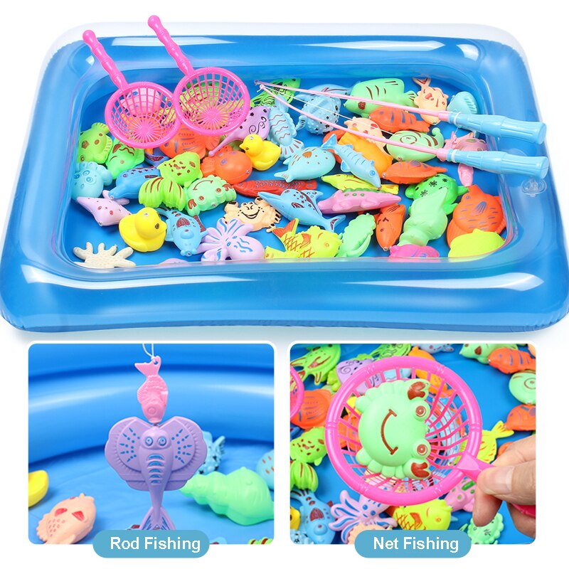 Biziborong Fishing Toy for Kids with 60cm Pool Mainan Pancing Ikan Kolam  Mainan Pretend Play Magnetic
