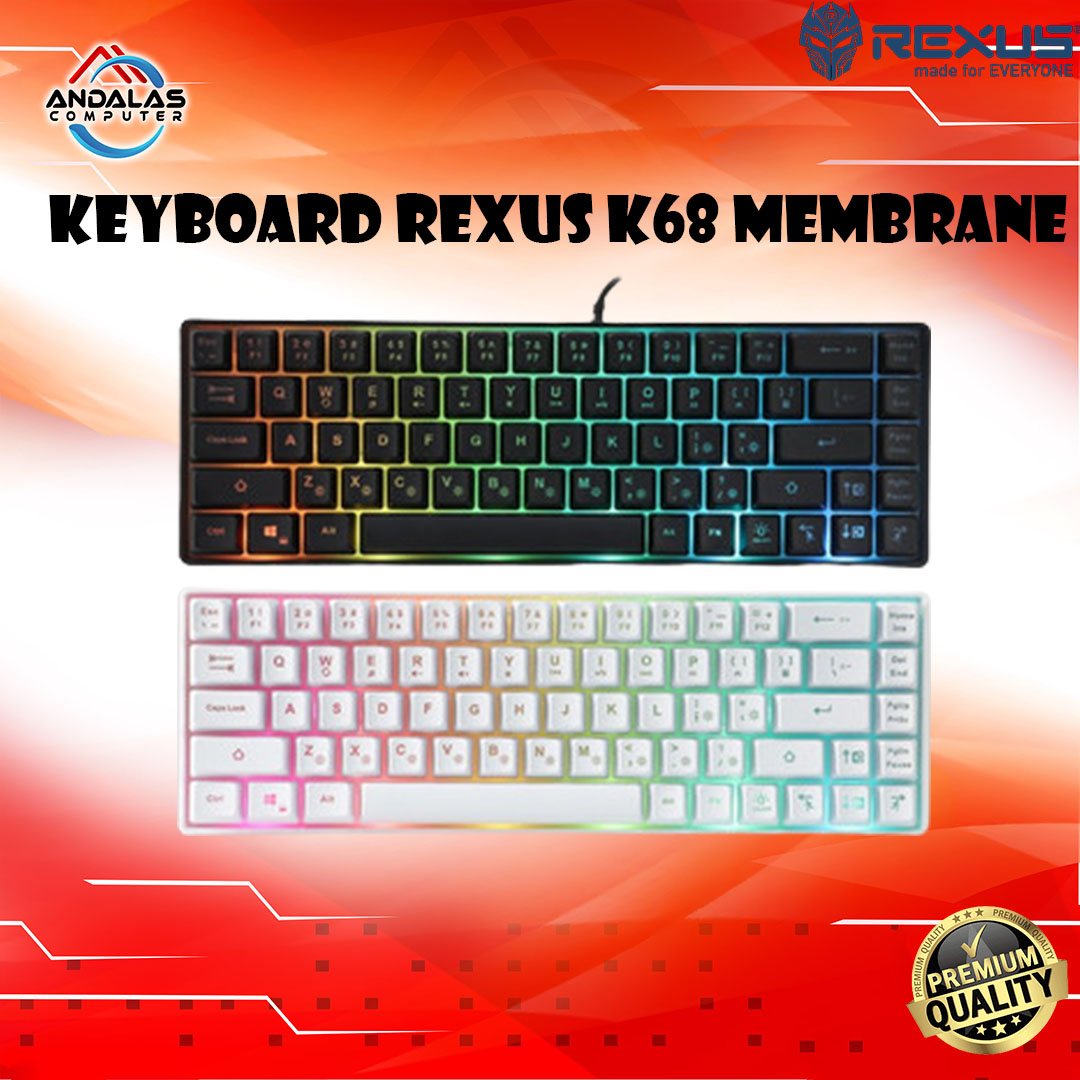 Keyboard Gaming Mini Rexus Battlefire K68M RGB Lightning GAME KOMPUTER