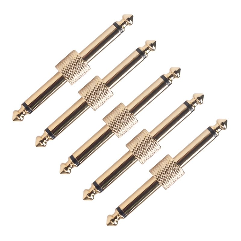5Pcs 1/4 Inch 6.35 mm Guitar Effects Pedal Connector Coupler Jack Interface Cable Adaptor Electric Pedal Board Accessories Malaysia