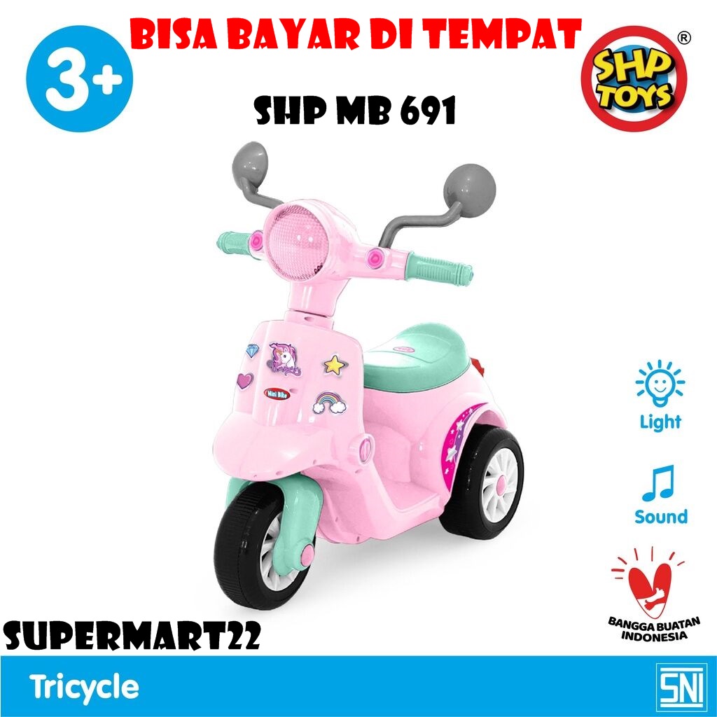 SHP MB 691 vespa classic anak musik mainan anak motor vespa musik ...