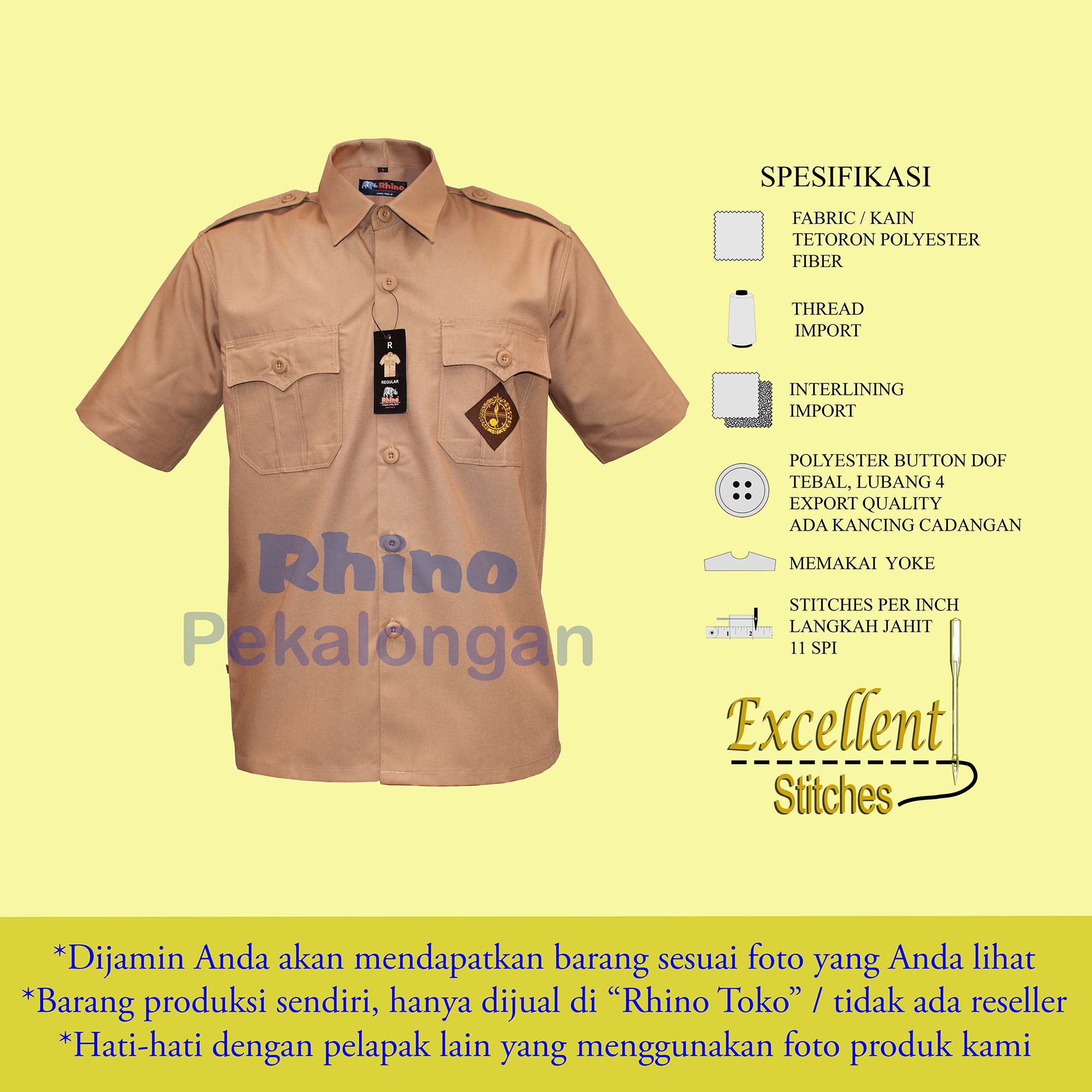 Rhino Seragam Pramuka Baju Harian Penggalang Putra Dan Putri Potensha Lazada Indonesia