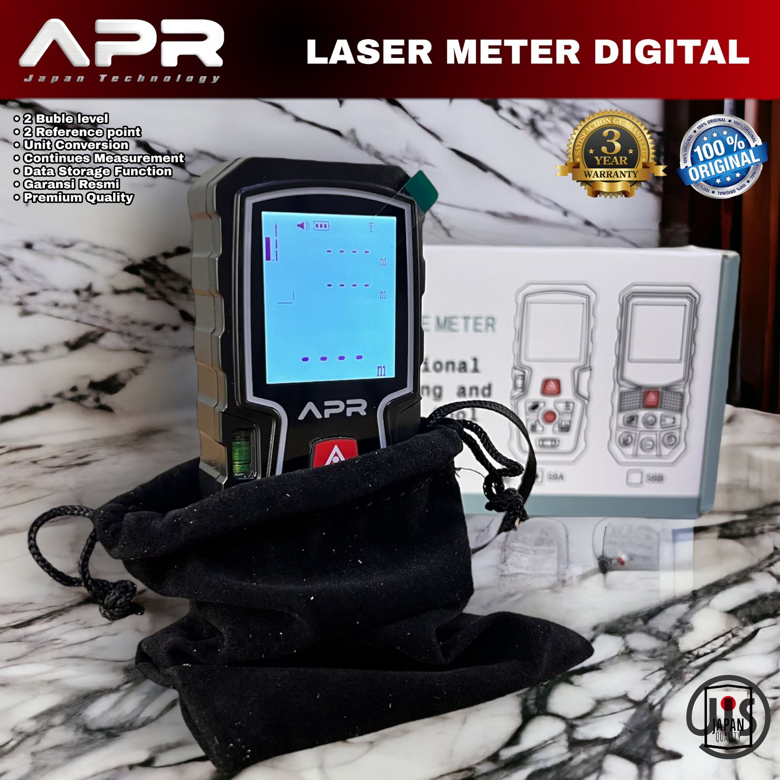 Meteran Digital Laser 100M APR JAPAN Meteran Laser Akurat Alat Tukang